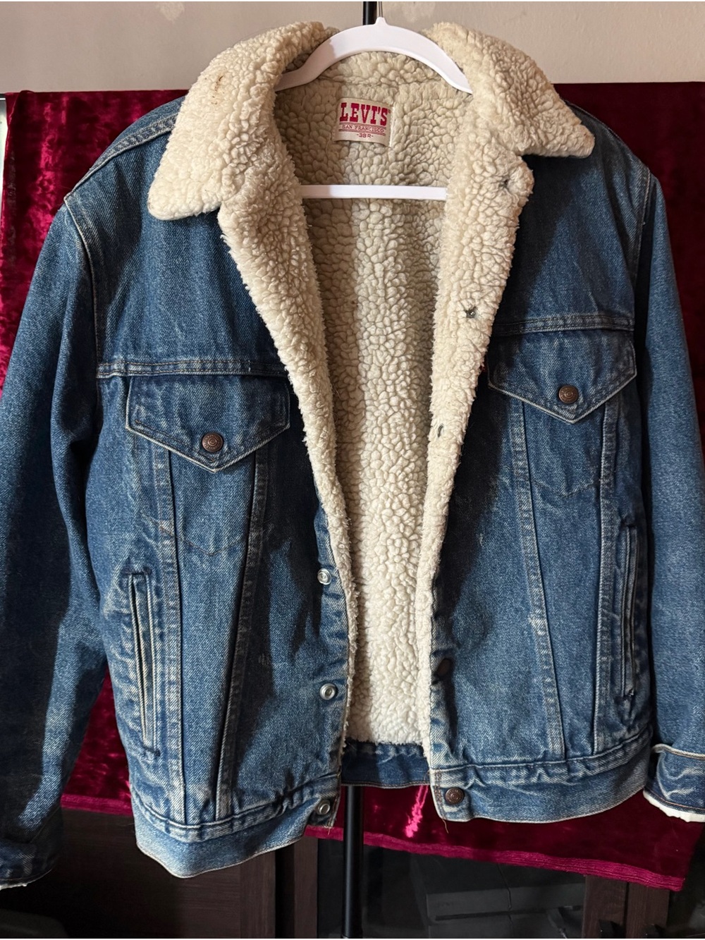 Vintage Levi's Blue Denim Sherpa-Lined Jacket